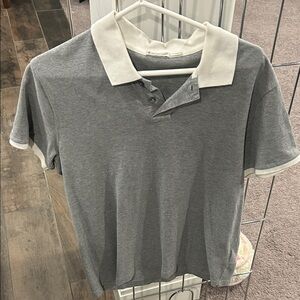 Moncler Charcoal Polo with Ivory Details